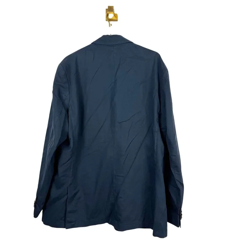 Faherty Reserve Cotton Linen All Season Blazer Navy Blue Sz XXL